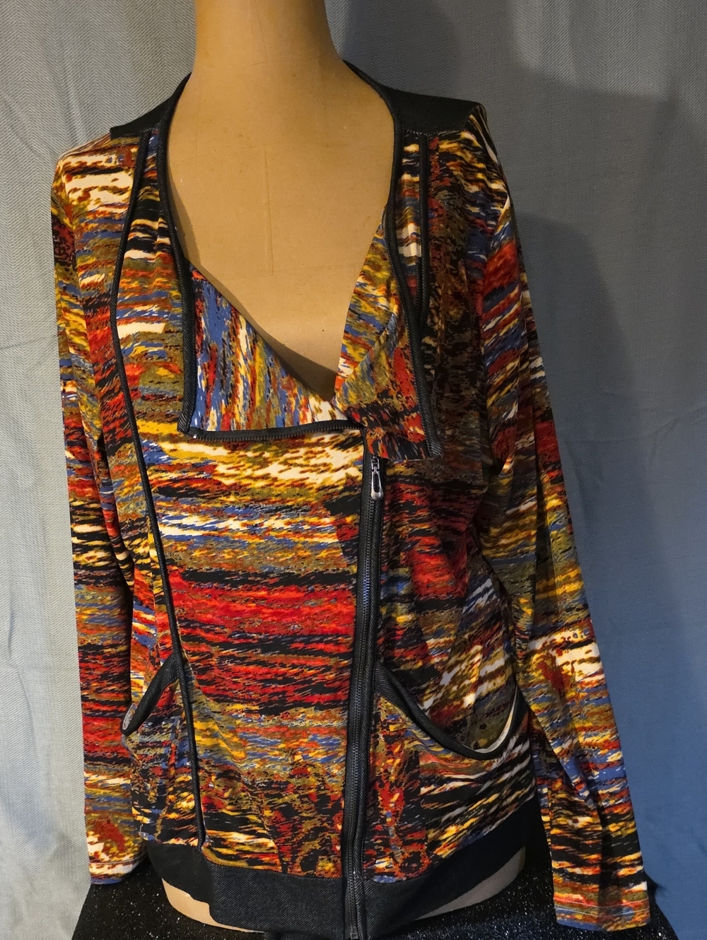Multicolor Patterned Women's Blazer Jacket